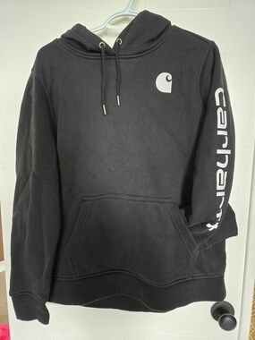 Carhartt Men's Black Logo Hoodie - Pullover Sweatshirt